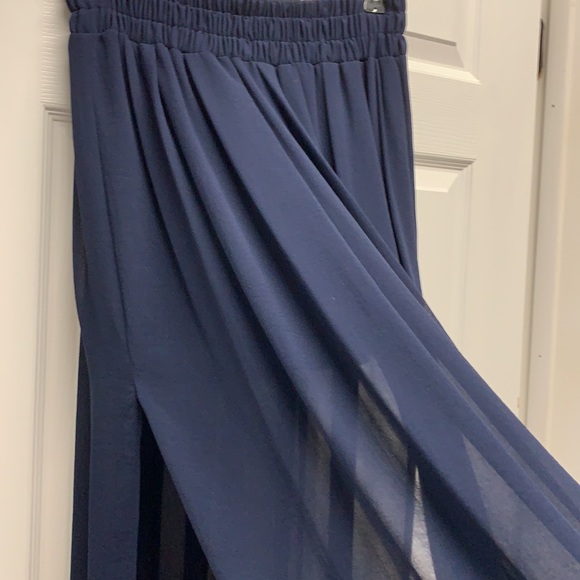 Mango Maxi Skirt in Navy Blue - Picture 3 of 4